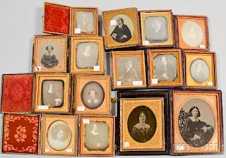 Fifteen Cased Daguerreotypes and Ambrotypes of Women