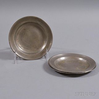 Three Small Pewter Plates