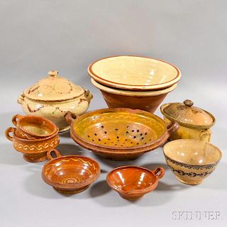 Ten Pieces of Glazed Pottery