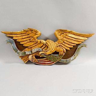 Carved and Painted Patriotic Eagle Plaque