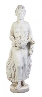 An Italian Marble Figure, 19TH CENTURY, Height 58 1/2 inches.
