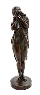 A German Bronze Figure, AFTER FRIEDRICH SCHIERHOLZ, Height 14 1/4 inches.