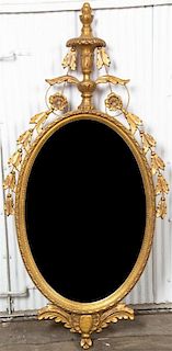 An Adam Style Gilt Mirror, Height 51 x width 25 inches.