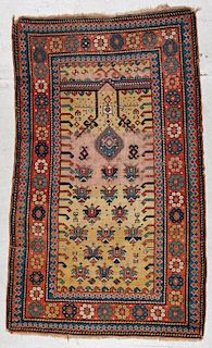 Antique Kazak Prayer Rug: 3'4'' x 5'6'' (102 x 168 cm)