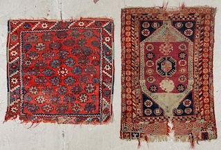2 Turkish Rugs: 2'8'' x 2'7'' (81 x 79 cm) and 2'4'' x 3'3'' (71 x 99 cm)