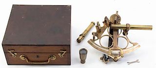 * An English Brass Sextant, Width 9 1/2 inches.