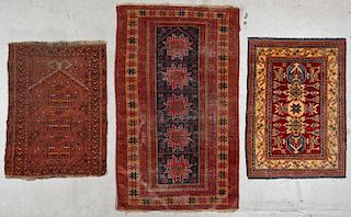 3 Semi-Antique/Vintage Afghan & Caucasian Rugs