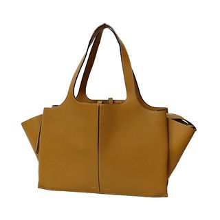 CELINE Celine Tote Bag Trifold Yellow Leather