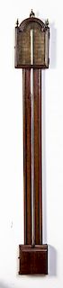 * An English Mahogany Stick Barometer, Height 37 inches.