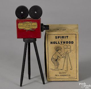 Schoenhut Spirit of Hollywood painted wood camera, in its original box, 6 1/2'' h.
