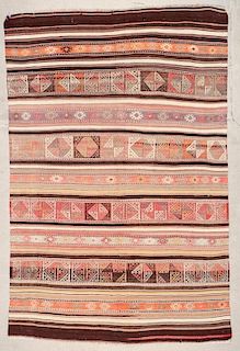 Semi-Antique Turkish Djidjim/Kilim: 4'10'' x 7'5'' (147 x 226 cm)