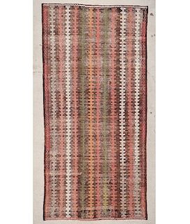 Semi-Antique Turkish Djidjim/Kilim: 4'8'' x 9'8'' (142 x 295 cm)