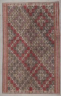 Semi-Antique Turkish Djidjim/Kilim: 4'5'' x 7'1'' (135 x 216 cm)