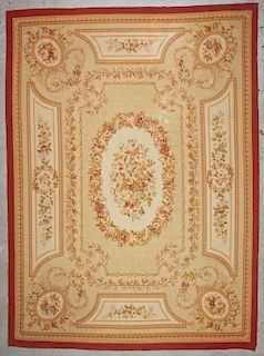 Vintage Continental Aubusson Tapestry Rug: 9'0'' x 12'3'' (274 x 373 cm)