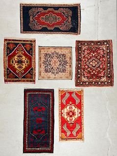 6 Vintage Persian and Turkish Small Rugs