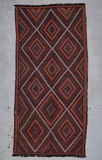 Semi-Antique Turkish Djidjim/Kilim: 11'6'' x 5'7'' (351 x 170 cm)