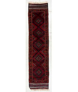 Vintage Afghan Mixed Weave Runner: 9'2'' x 2'1' (279 x 64 cm)