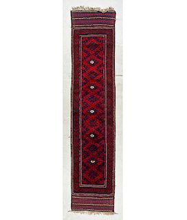 Vintage Afghan Mixed Weave Runner: 8'8'' x 1'10'' (264 x 56 cm)