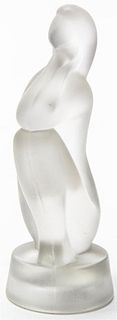 A Molded and Frosted Glass Figure, Height 6 inches.