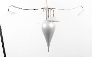 A Contemporary Four-Light Fixture, Height 23 x width 13 inches.