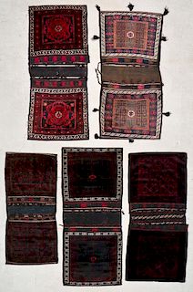 5 Semi-Antique/Vintage Afghan Beluch Saddle Bags