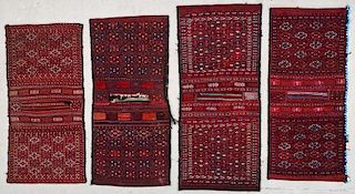4 Semi-Antique Central Asian Saddlebags