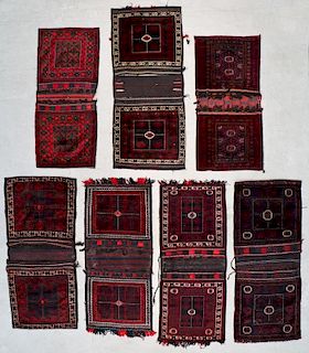 7 Vintage Central Asian & Afghan Beluch Saddlebags
