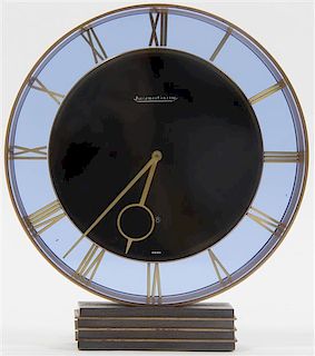 A Jaeger-LeCoultre Art Deco Style Desk Clock, Height 8 inches.