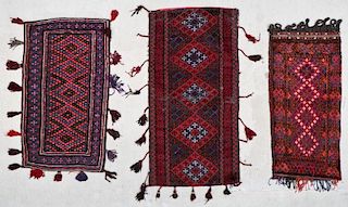 3 Vintage Afghan Mixed Weave Rugs/Trappings