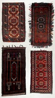 4 Old Afghan Beluch Small Rugs