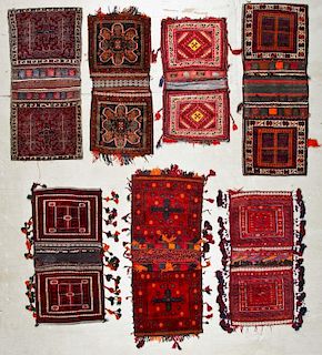 7 Vintage Central Asian/Afghan Double Saddlebags