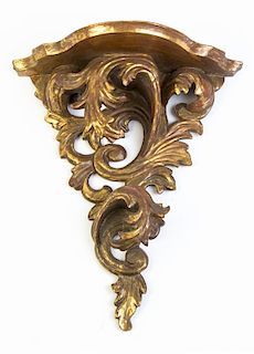 A Louis XV Style Giltwood Wall Bracket, Height 11 inches.
