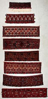 8 Old Central Asian Turkmen Trappings/Rugs