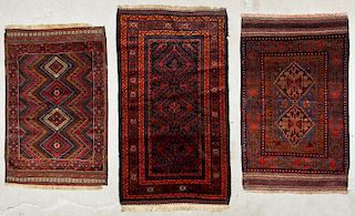 3 Old Afghan Beluch Rugs