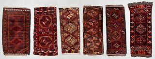6 Old Central Asian Small Rugs