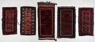 5 Semi-Antique Afghan Beluch Rugs