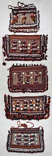 5 Old Afghan Kilim Trappings/Bags