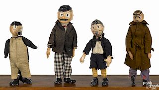 Four Swiss Bucherer metal ball jointed comic Saba figures, in their original outfits, tallest - 8''