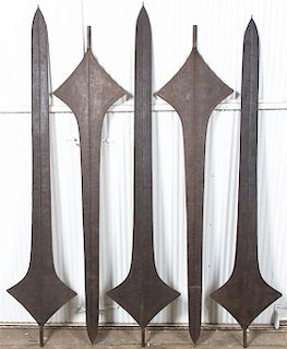 Five Lokele/Turumbu Currency Blades, Length 68 inches.