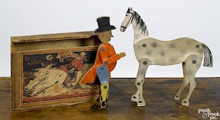 French Henry Jewitt man riding a horse, modeled on Crandall's John Gilpin toy