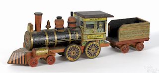 Bliss paper lithograph U. S. Grant train locomotive and tender