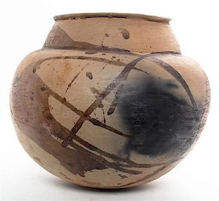 An Earthenware Storage Vessel, Height 15 1/4 inches.