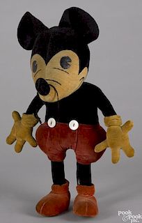 Mickey Mouse doll, finely crafted velvet and felt doll, licensed by George Borgfeldt