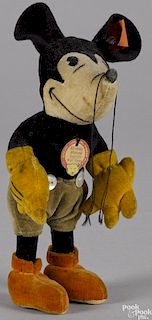 Steiff Mickey Mouse cloth doll, ca. 1932, with a chest tag, a hand numbered cloth tag