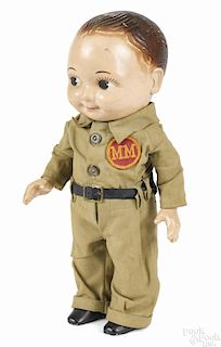 Buddy Lee composition doll with a Minneapolis Moline outfit, 12 1/2'' h.