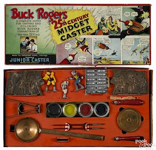 Buck Rogers Midget Caster set, in original box bottom, lacking top, together with an empty box