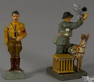 Two composition German soldier figures, to include a Lineol Adolph Hitler
