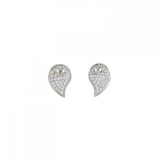 K18WG Diamond Pierced Earrings 