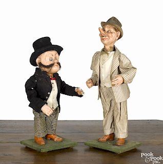 Cloth dressed composition Mutt and Jeff clockwork figures
