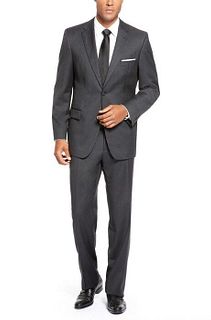 HUGO BOSS Pasolini/Movie Comfort Fit Super 100 Wool Suit L33401 Sz 42S - Dk Gray